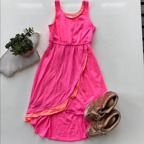 Circo Other - Girls Circo Pink and Orange high low dress sz 7/8